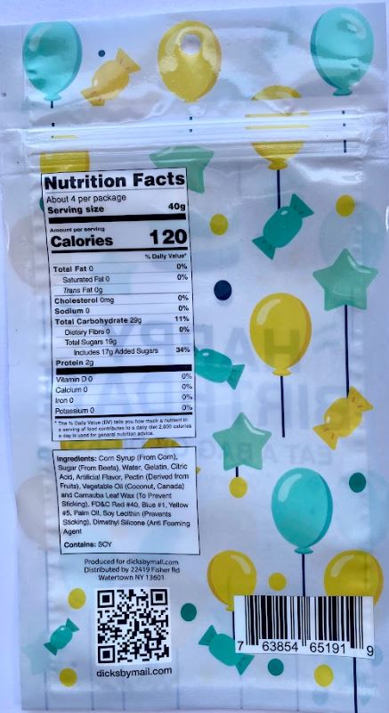 bag of dicks nutrition