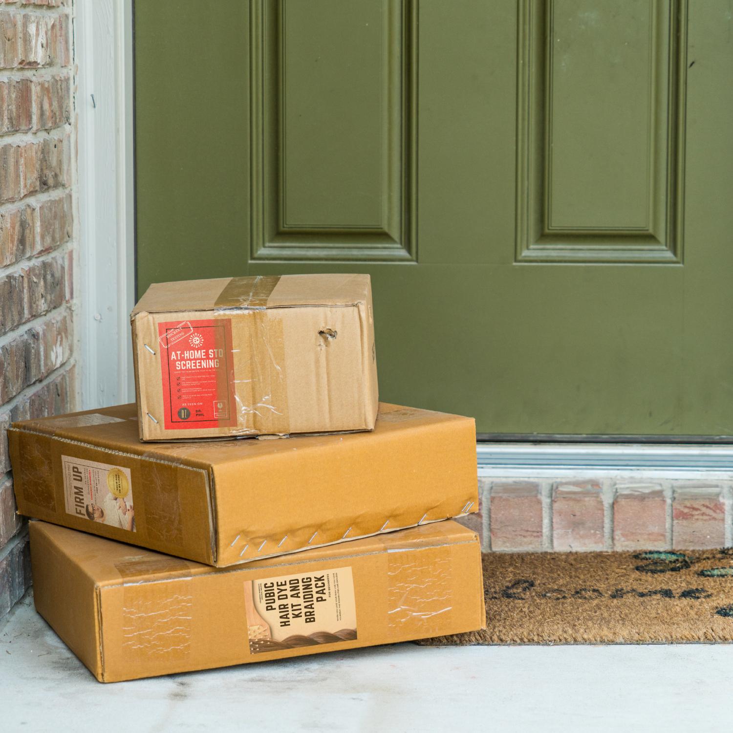 example of the box on the front porch as they would see it 