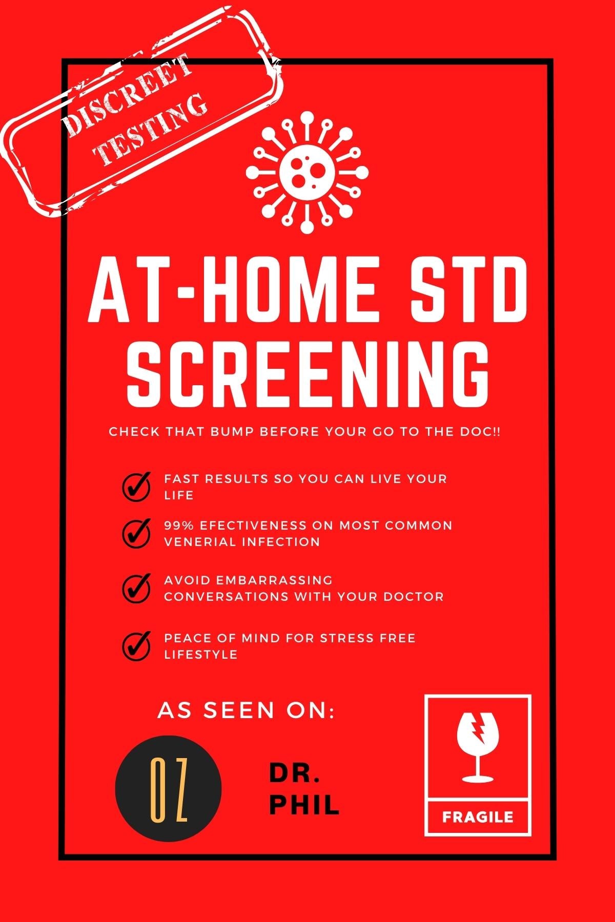 example of the label - STD at home screening