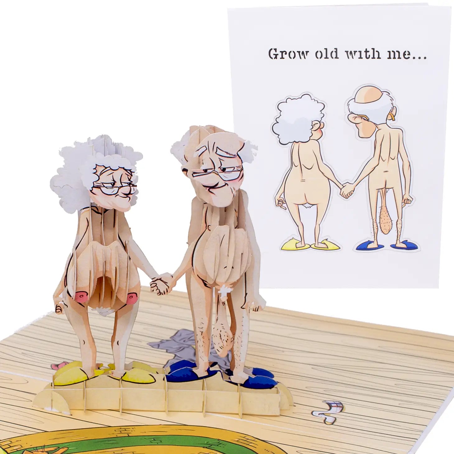 Grow Old Inappropriate 3D Anniversary Greeting Card