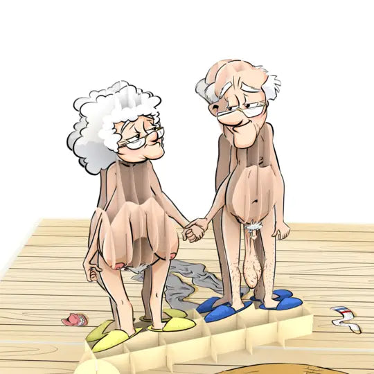 Grow Old Inappropriate 3D Anniversary Greeting Card