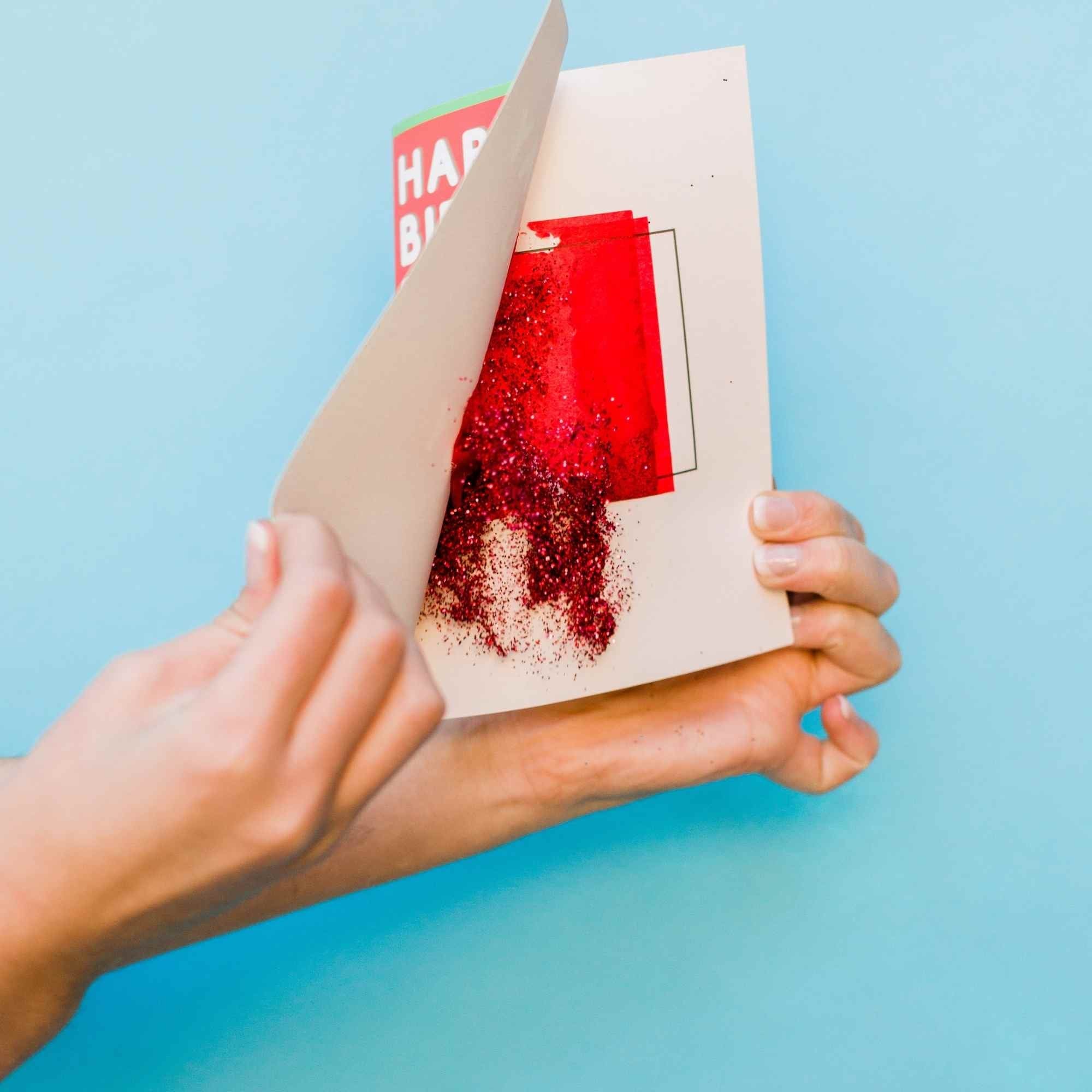Happy Birthday to You and Your Saggy Melons! - Glitter Bomb Card Pranks Anonymous send hilarious pranks and gag gifts to your friends or family.