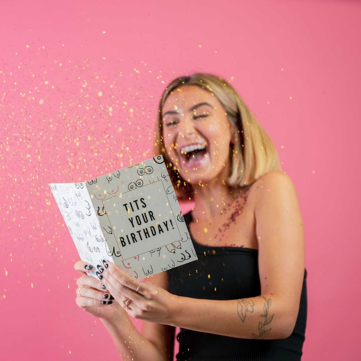 Rude Birthday Card - Tits Your Birthday Pranks Anonymous send hilarious pranks and gag gifts to your friends or family.